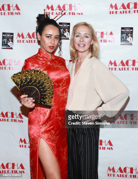 Bruna Bertossi and Lydie M. Denier attend the Opening Night Performance Of "Garbo's Cuban Lover" at Casa 0101 on February 11, 2023 in Los Angeles,...