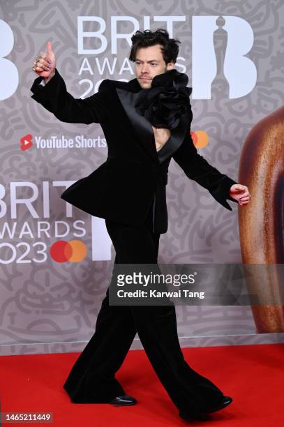 Harry Styles attends The BRIT Awards 2023 at The O2 Arena on February 11, 2023 in London, England.