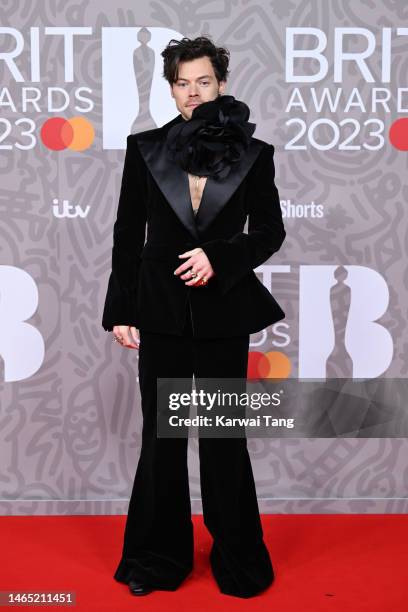 Harry Styles attends The BRIT Awards 2023 at The O2 Arena on February 11, 2023 in London, England.