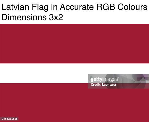 latvian flag in accurate rgb colors (dimensions 3x2) - riga stock illustrations