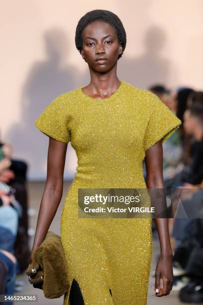 Model walks the runway during the Proenza Schouler Ready to Wear Fall/Winter 2023-2024 fashion show as part of the New York Fashion Week on February...