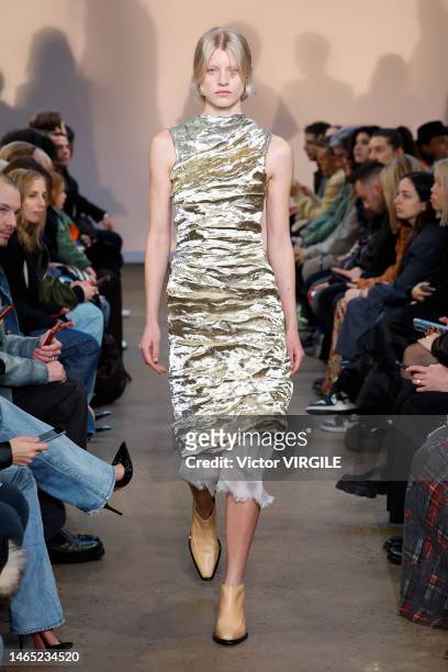 Model walks the runway during the Proenza Schouler Ready to Wear Fall/Winter 2023-2024 fashion show as part of the New York Fashion Week on February...