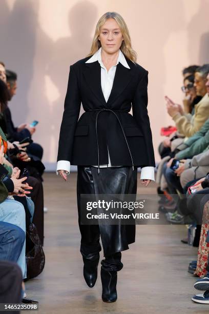 Chloë Sevigny walks the runway during the Proenza Schouler Ready to Wear Fall/Winter 2023-2024 fashion show as part of the New York Fashion Week on...