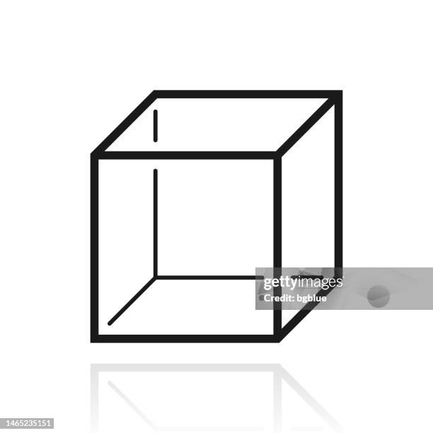 ilustrações, clipart, desenhos animados e ícones de cubo. ícone com reflexo no fundo branco - cubo