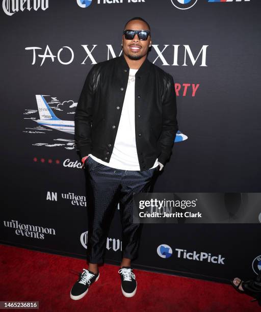 Christian Kirksey attends Tao X Maxim Big Game Party: An unKommon events Production at Southwest Jet Center on February 11, 2023 in Scottsdale,...