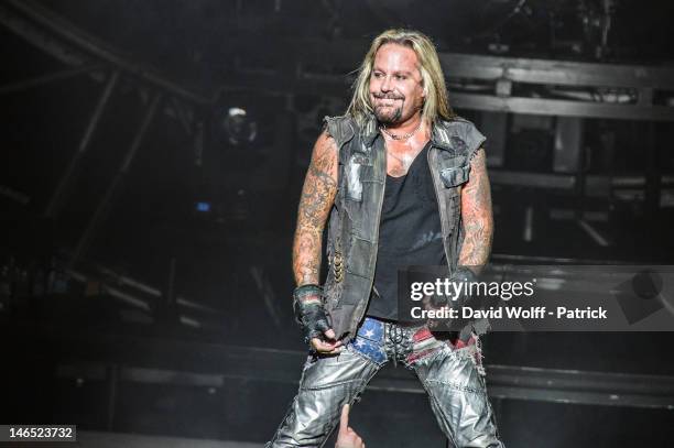 Vince Neil from Motley Crue performs at Le Zenith on June 18, 2012 in Paris, France.