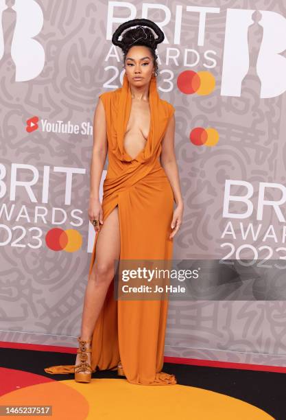 Leigh-Anne Pinnock attends The BRIT Awards 2023 at The O2 Arena on February 11, 2023 in London, England.