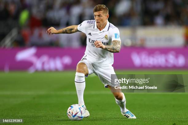Toni Kroos of Real Madrid during the FIFA Club World Cup Morocco 2022 Final match between Real Madrid and Al Hilal at Prince Moulay Abdellah on...