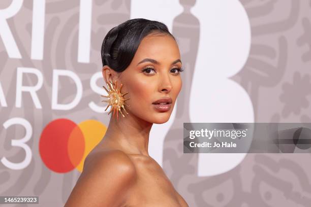 Maya Jama attends The BRIT Awards 2023 at The O2 Arena on February 11, 2023 in London, England.