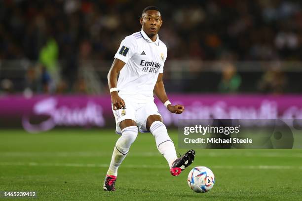 David Alaba of Real Madrid during the FIFA Club World Cup Morocco 2022 Final match between Real Madrid and Al Hilal at Prince Moulay Abdellah on...