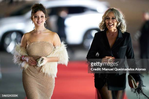 Maria Washington and Miriam Diaz Aroca arrive at the Goya Cinema Awards 2023 at FIBES Conference and Exhibition Centre on February 11, 2023 in...