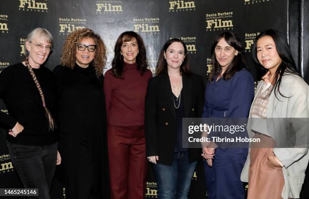 Gwendolyn Yates Whittle, Ruth Carter, Mary Zophres, Hannah Minghella, Anne Alvergue and Domee Shi attend the Women's Panel during the 38th Annual...