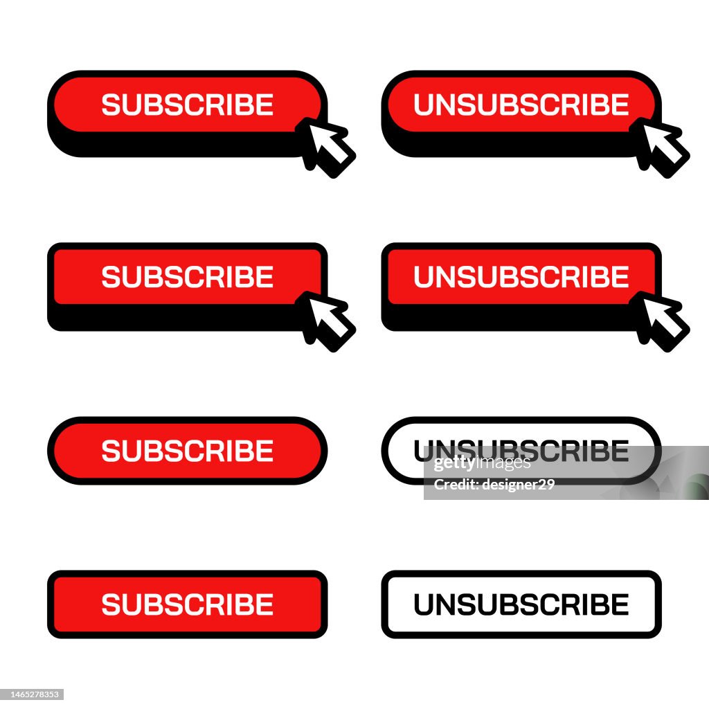 Subscribe and Unsubscribe Button Set.