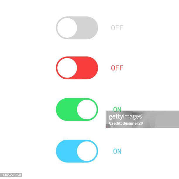 switch button set vector design. - start button 幅插畫檔、美工圖案、卡通及圖標
