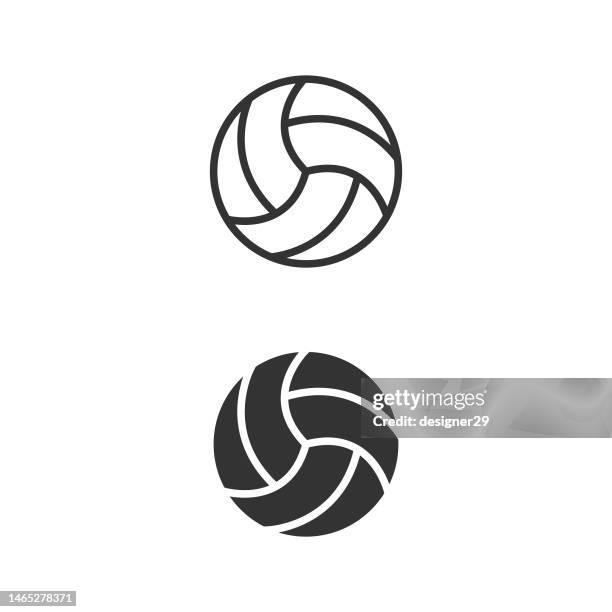 ilustrações, clipart, desenhos animados e ícones de ícone do voleibol. - vôlei