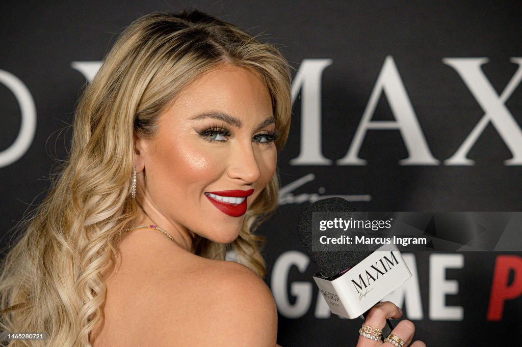 Maxim red carpet host Khloe Terae attends the TAO x Maxim Big Game