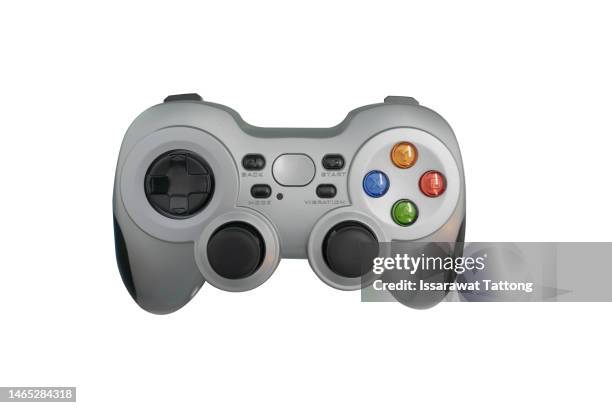 joystick control robot,remote control robot isolated on white - controller di videogame foto e immagini stock