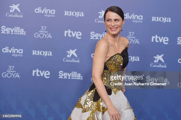 Aitana Sanchez-Gijn attends the red carpet at the Goya Awards 2023 at FIBES Conference and Exhibition Centre on February 11, 2023 in Seville, Spain.