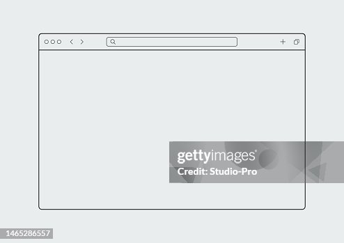 Web browser window mockup. UI monochrome design template Web browser window mockup. UI monochrome design template