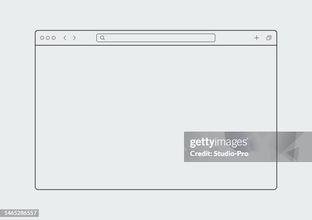 web browser window mockup. ui monochrome design template - web page 幅插畫檔、美工圖案、卡通及圖標