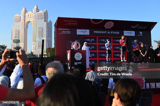 Gaia Realini of Italy and Team Trek - Segafredo on second place, race winner Elisa Longo Borghini of Italy and Team Trek - Segafredo Red Leader...