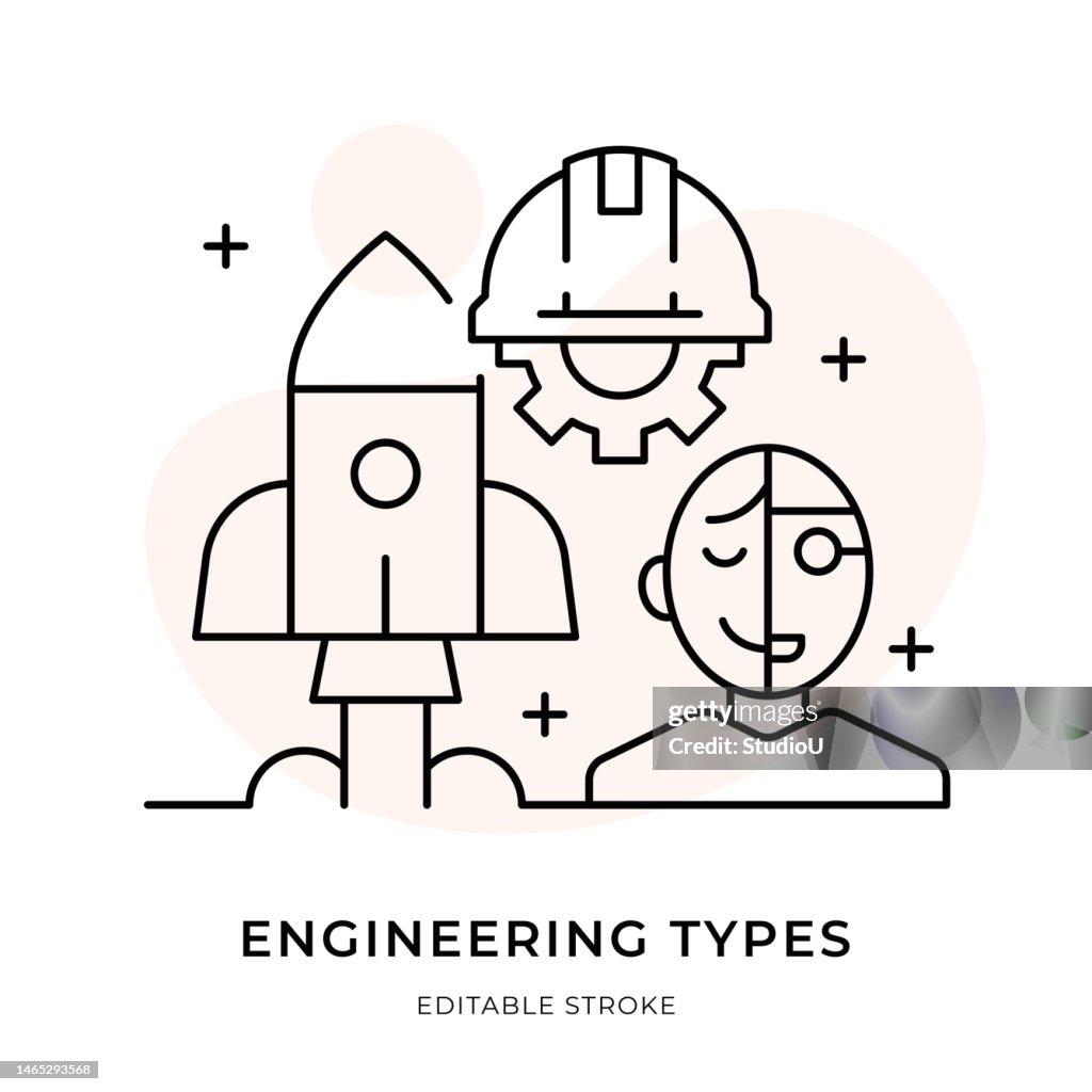 Engineering Types Thin Line Illustration High-Res Vector Graphic ...