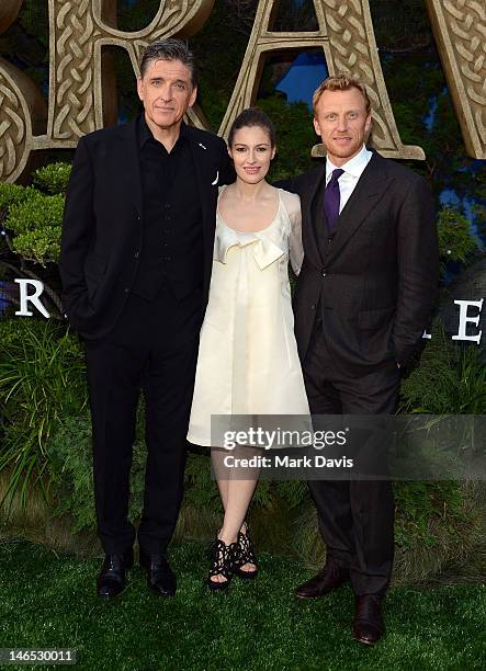 Actors Craig Ferguson, Kelly Macdonald, and Kevin McKidd arrive at the premiere of "Brave" during the 2012 Los Angeles Film Festival at Dolby Theatre...