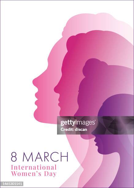 bildbanksillustrationer, clip art samt tecknat material och ikoner med international women's day template for advertising, banners, leaflets and flyers. - march month