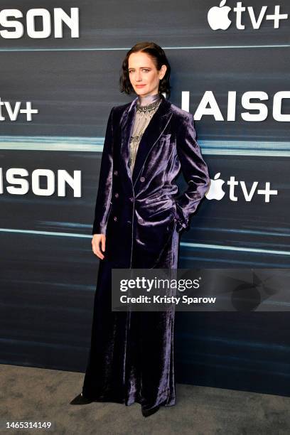 Eva Green attends the Liaison Premiere at Cinema Publicis on February 12, 2023 in Paris, France. Liaison is available to stream from February 24,...