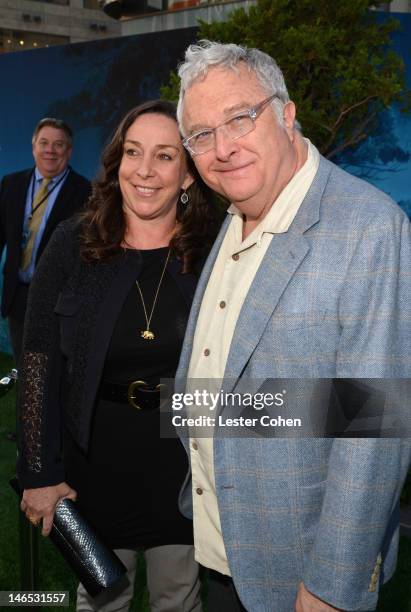 Musician Randy Newman and Gretchen Preece arrive at Disney Pixar's "Brave" World Premiere at Dolby Theatre on June 18, 2012 in Hollywood, California.
