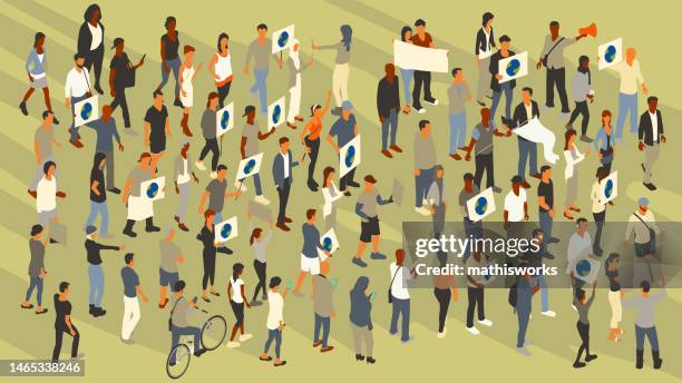 illustrazioni stock, clip art, cartoni animati e icone di tendenza di protesta ambientale - giustizia