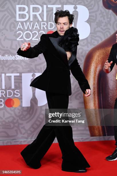 Harry Styles attends The BRIT Awards 2023 at The O2 Arena on February 11, 2023 in London, England.