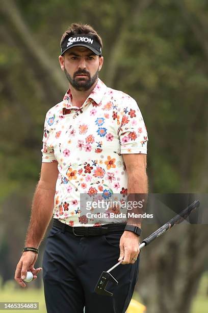 Brett Drewitt of Australia looks on at the 6th hole during the final round of the Astara Golf Championship presented by Mastercard at Country Club de...