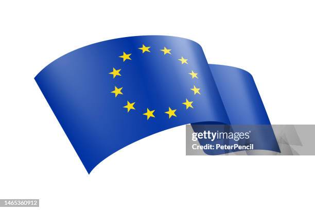 european union flag ribbon. european flag header banner. vector stock illustration - all european flags stock illustrations
