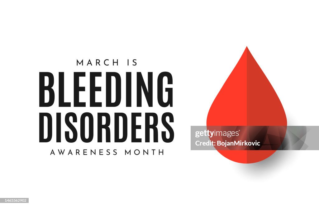 Bleeding Disorders Awareness Month card, poster, March. Vector