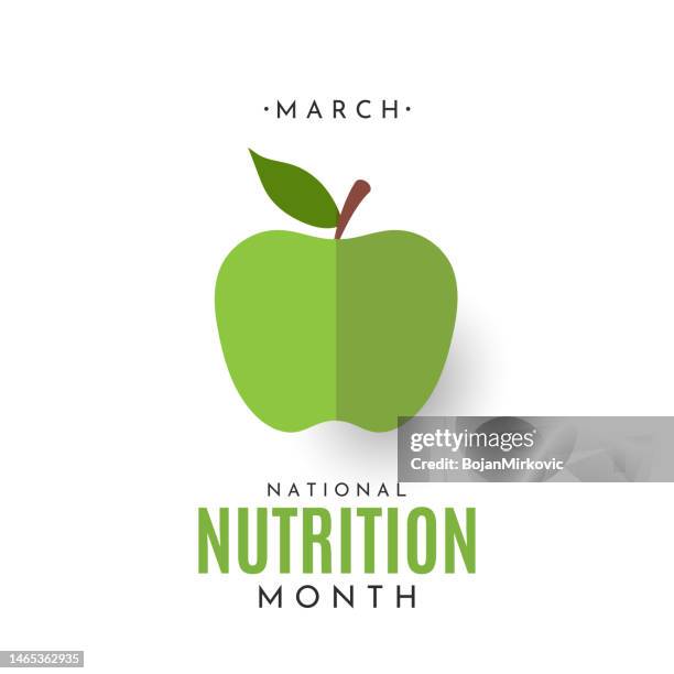 national nutrition month card, march. vector - life events icon stock illustrations