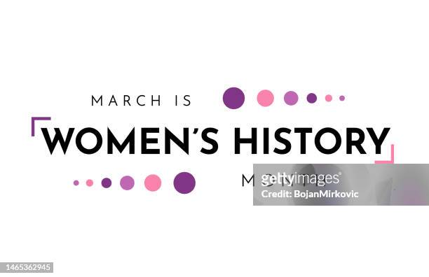 ilustraciones, imágenes clip art, dibujos animados e iconos de stock de tarjeta del mes de la historia de la mujer, fondo, marzo. vector - sólo mujeres