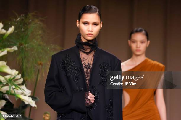 Models walk the runway at the Jason Wu show during New York Fashion Week: The Shows at Guggenheim Museum on February 12, 2023 in New York City.