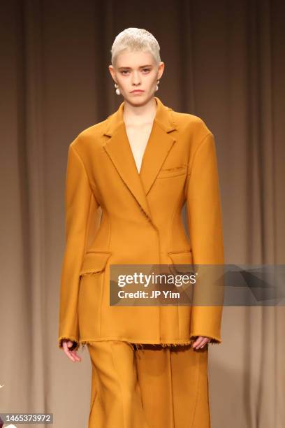 Model walks the runway at the Jason Wu show during New York Fashion Week: The Shows at Guggenheim Museum on February 12, 2023 in New York City.