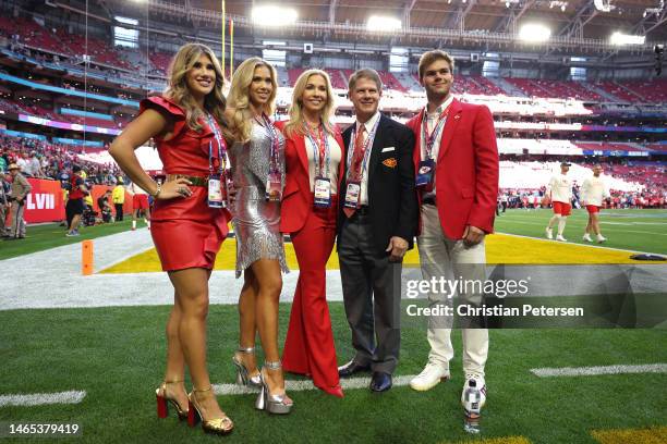 Kansas City Chiefs CEO Clark Hunt poses with his wife Tavia Shackles before Super Bowl LVII between the Kansas City Chiefs and the Philadelphia...