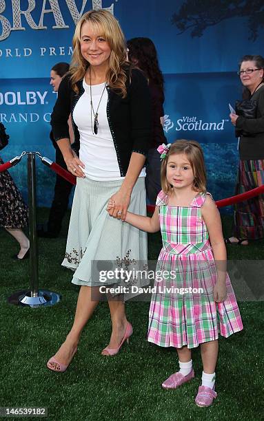 Actress Megyn Price and daughter Grace attend Film Independent's 2012 Los Angeles Film Festival premiere of Disney Pixar's "Brave" at the Dolby...