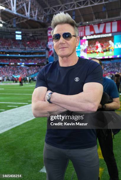 Gordon Ramsay attends Super Bowl LVII at State Farm Stadium on February 12, 2023 in Glendale, Arizona.