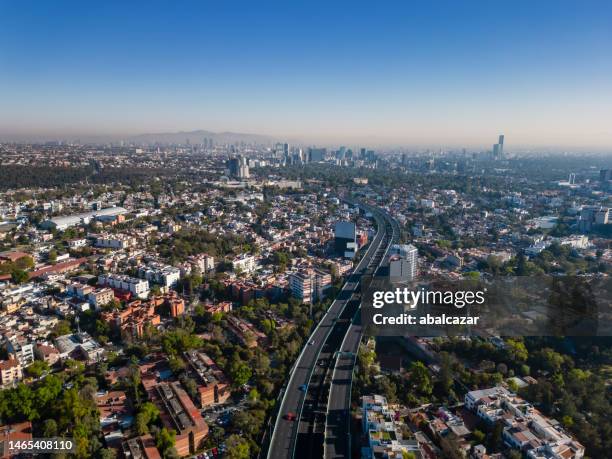 mexico city south skyline - mexico skyline stock pictures, royalty-free photos & images