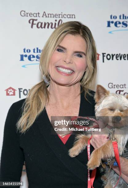 Actress Mariel Hemingway and her dog Daisy attend the animal rescue telethon "To The Rescue Pup-A-Thon" presented by Great American Family at Vista...