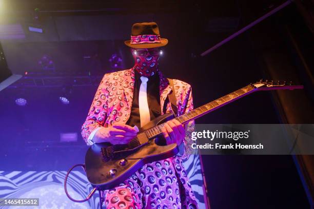 Guitarist Bob of the American band The Residents performs live on stage during a concert at the Columbia Theater on February 12, 2023 in Berlin,...