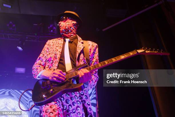 Guitarist Bob of the American band The Residents performs live on stage during a concert at the Columbia Theater on February 12, 2023 in Berlin,...