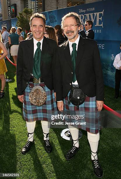 Pixar general manager Jim Morris and president of Walt Disney Animation Studios and Pixar Animation Studios Edwin Catmull arrive at the premiere of...