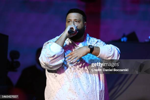 Khaled performs onstage during Michelob Ultra & Netflix “Full Swing” Premiere & Super Bowl After Party on February 11, 2023 in Phoenix, Arizona.