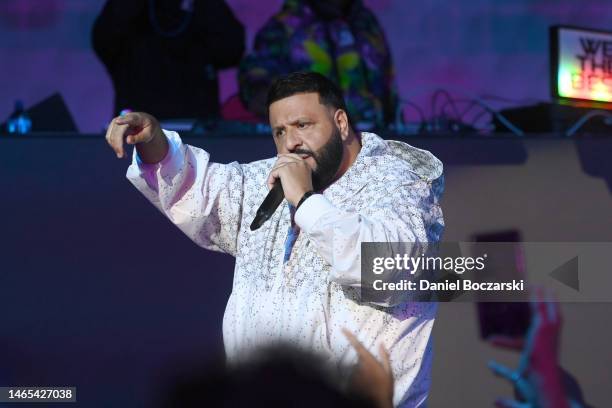 Khaled performs onstage during Michelob Ultra & Netflix “Full Swing” Premiere & Super Bowl After Party on February 11, 2023 in Phoenix, Arizona.