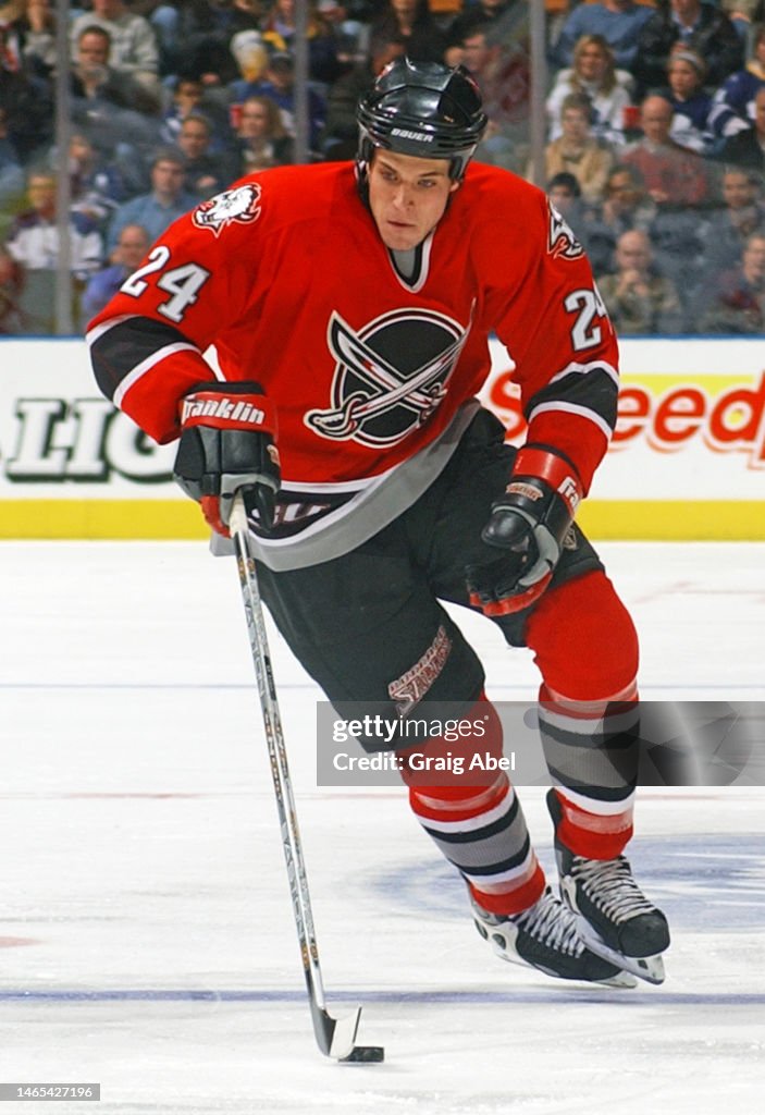 Taylor Pyatt of the Buffalo Sabres skates against the Toronto Maple ...